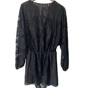 Free People Black Tie Neck Dress Size Small
